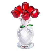 Crystal Rose Figurine Bouquet, Handmade Crystal Rose, Glass Rose Flower Vase, Romantic Anniversary Gift, Wife Girlfriend Mom Gift, Valentine Birthday Gift, Eternal Rose Ornament