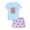 Light Blue Capybara Donut(Short sleeves), variant on Blue Donut Capybara Pajamas for Girls Cute Short Sleeve Summer Cozy Sleepwear Outfit Kids PJ Set Size 10