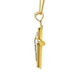 thumbnail image 2 of 14k Two-tone Solid Gold Crucifix Religious Pendant with 0.8-mm Flat Wheat Chain, 2 of 3