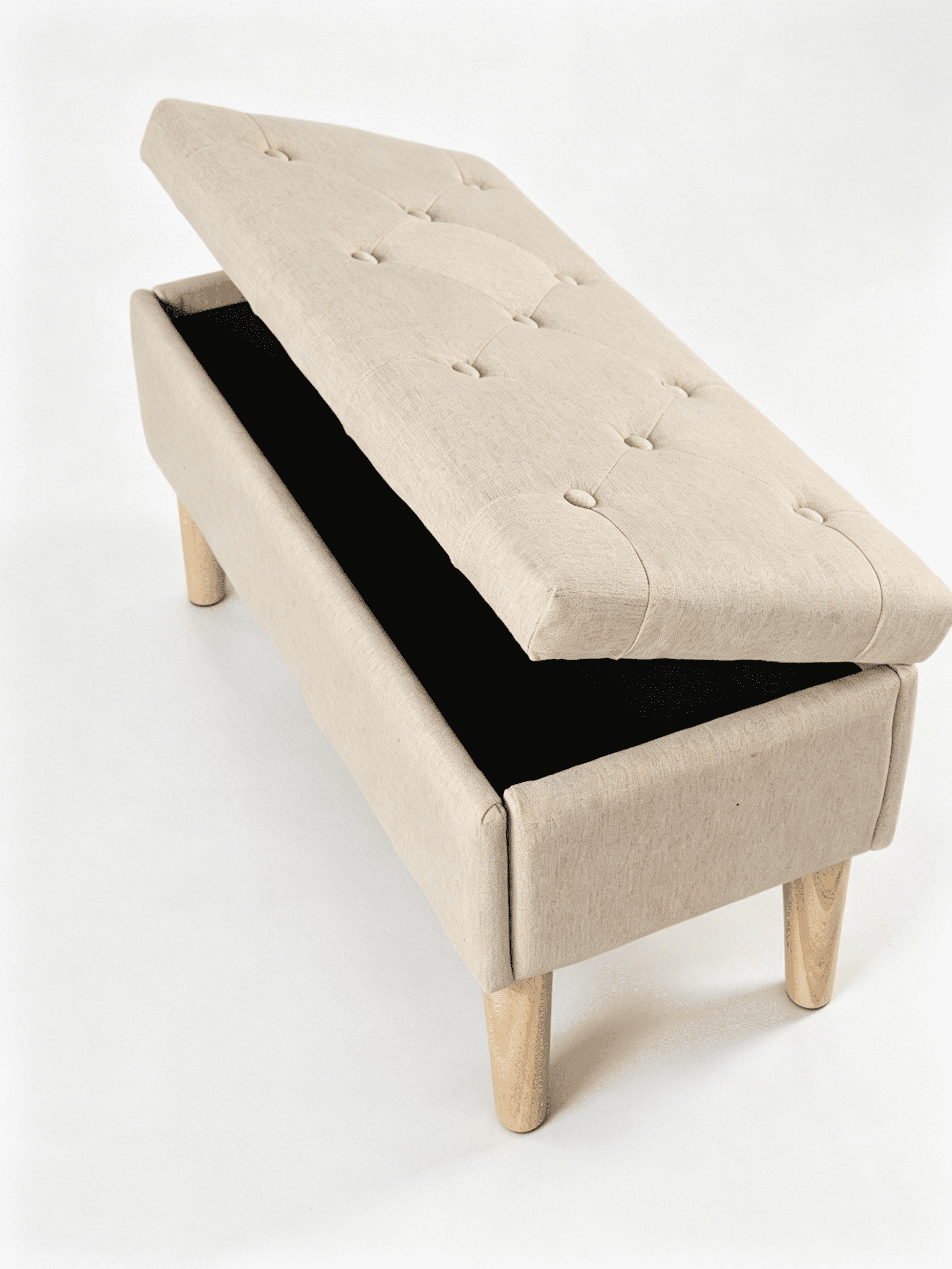 32" Wide Square Storage Ottoman Bench with Inner Storage Space, Upholstered Footrest & Bed End Bench, Multi‑Functional for Living Room, Bedroom