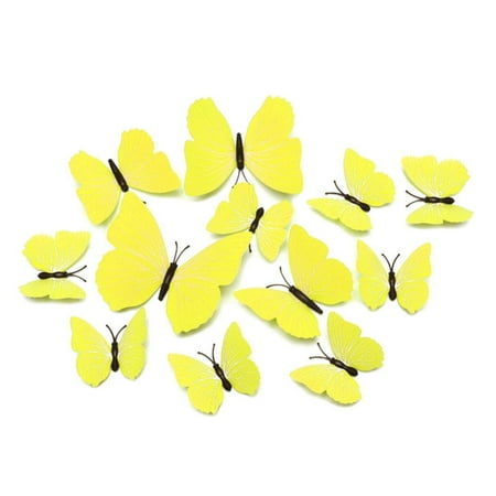 

12 Packs Of Wall Stickers Waterproof Butterfly 6-color Selection Simulation Butterfly Three-dimensional Wall Stickers Beautification Magnetic Refrigerator Magnet