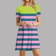thumbnail image 2 of Vestido de Manga Corta para las Mujeres Casual Impreso Cuello Redondo, Vestido de las Señoras para la Primavera Y el Verano de Uso Diario, 2 of 9