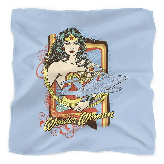 Wonder Woman and Invisible Jet Bandana (21 in x 21 in)