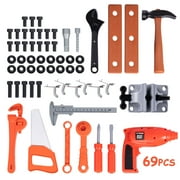 Kids Tool Bench Set Toy with Electric Drill and Realistic Tool, Pretend Play Construction Workbench Toys for Toddlers, Build a Kids Tool Workshop Set for Boys and Girls