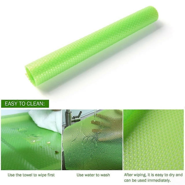 Washable Fridge Mats Ounona Refrigerator Pad Home Kitchen Use Transparent Green Moisture Absorption 4Set