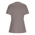 thumbnail image 3 of Xuyuer Womens Front Knotted V-Neck Blouse T Shirt Short Sleeve Oversized Tunic Tops Summer Solid Pullover Tees, 3 of 9