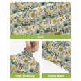 thumbnail image 4 of Vintage Flowers Bar Stool Covers Set of 2, Spring Yellow Green Floral Country Leaves Birds Stretch Bar Chair Covers with Backs, Removable Pub Counter Height Chair Cover for Kitchen Dining Room Cafe, 4 of 7