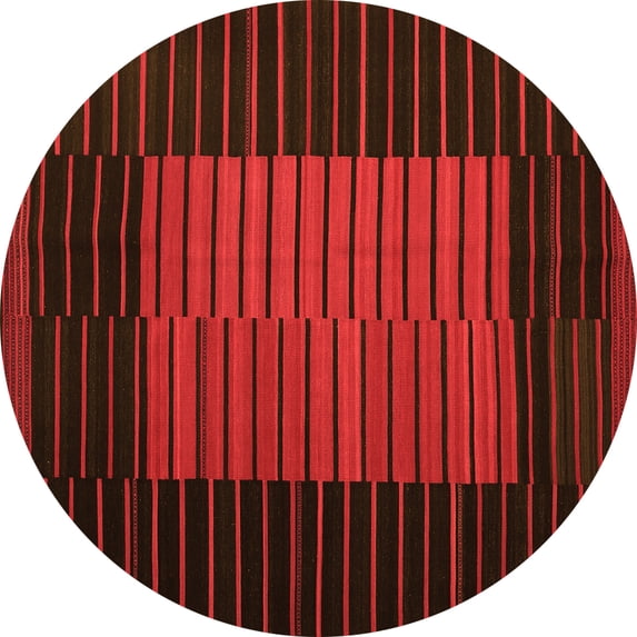Ahgly Company Indoor Round Oriental Orange Traditional Area Rugs, 8' Round