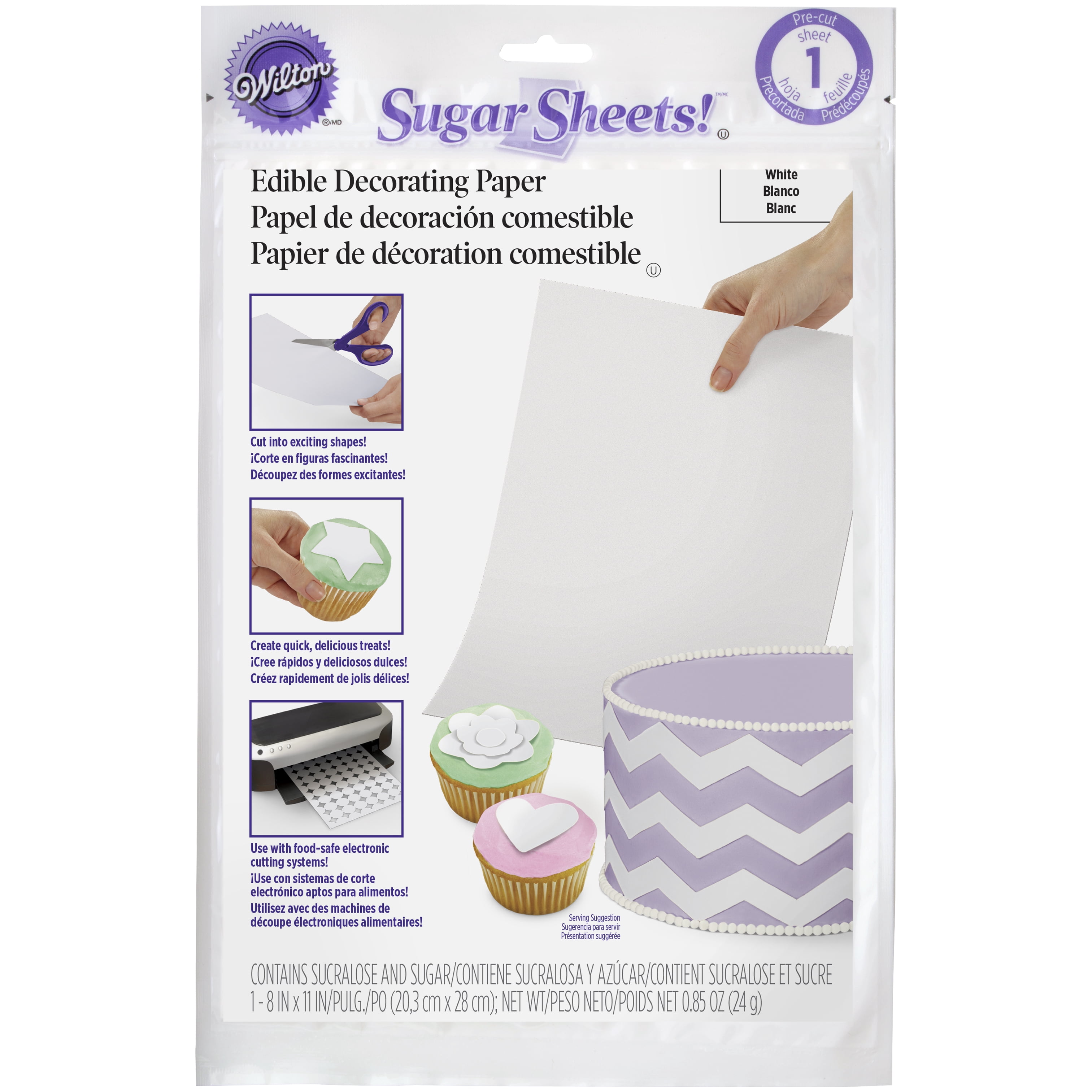 Wilton Sugar Sheets Edible Cake Decorating Paper White Walmart