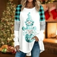 thumbnail image 2 of Womens Long Sleeve Christmas Tops Workout Shirts Printed Plus Size Tunic Crew Neck Comfy Elastic Holiday Graphic Tees Blouses, 2 of 5