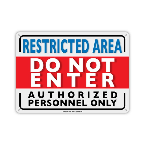 SIGNOGRAFX Private Property Do Not Enter Sign, No Trespassing Restricted Area,Authorized Personnel Only, 10” x 14”, Metal Sign, Full Color Digital Printing, Easy to Install Indoor/Outdoor