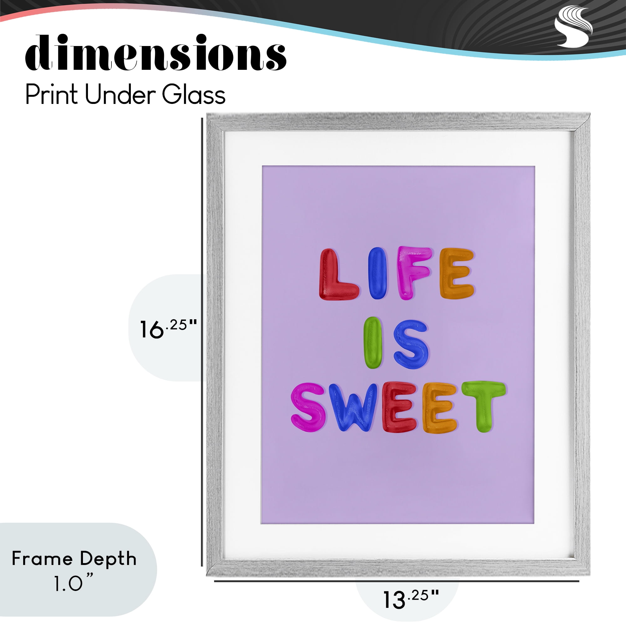 Stupell Industries Life Is Sweet Gummies Gray Framed Print Under Glass, design by LISH Creative