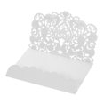 thumbnail image 2 of 20 unids / set Tarjeta de Invitación de Boda Cubierta de Papel de Perlas de Corte Láser Hueco Hueco Abanopi Blanco, 2 of 7