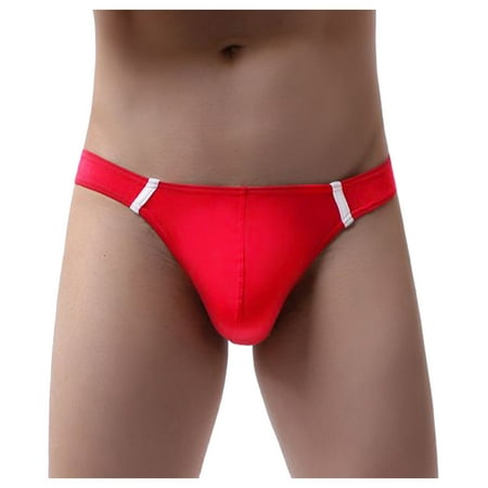 

Pxiakgy lingerie for women Men s Fashion Thong T Pants Ice Silk Underwear Underpants Red + XXL