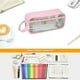 thumbnail image 4 of Estuche para lápices transparente minimalista de 2 piezas, estuche para lápices de gran capacidad, bolsa de papelería: 21 * 9 * 7 cmPolvo de flor de cerezo, 4 of 5