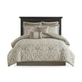 thumbnail image 3 of Madison Park Cal King Size 8-Piece Comforter Set, Jacquard Bed in a Bag Set, Bedding Set with Sheets and Decor Pillows, Tan/Ivory, 3 of 5