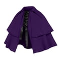 thumbnail image 3 of YTCAMLO Two Tier Flared Hem Lace Up Front Shoulder Cloak, Medieval Vintage Short Cape Poncho, Soft Comfort Cape Wraps, 3 of 6