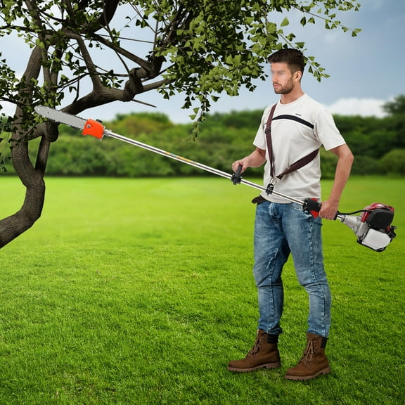 42CC 4 Stroke Gas Powered Pole Saw Chainsaws Tree Trimmer Long Reach US