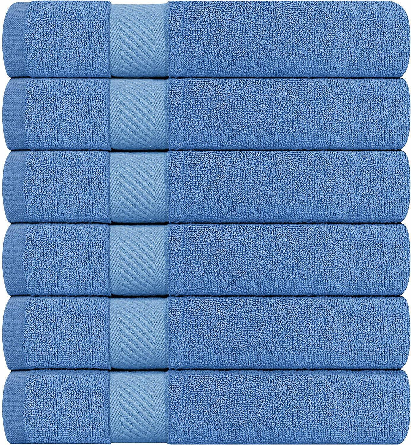 Pack 6 Cotton Bath Towels 22x44 Inch Super Absorbent  For Pool Spa