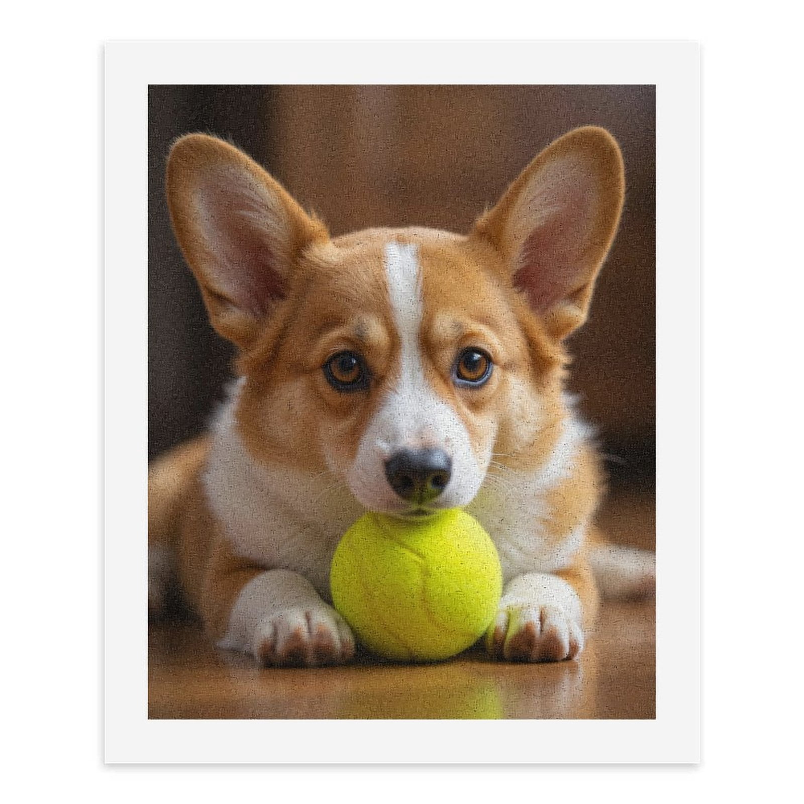 Paint by Numbers Kit for Adults, Corgi With Tennis Ball Paint by Numbers, Easy Paint by Numbers Kit for Adults Beginner, DIY Adult Paint by Number Kits on Canvas, Home Decor