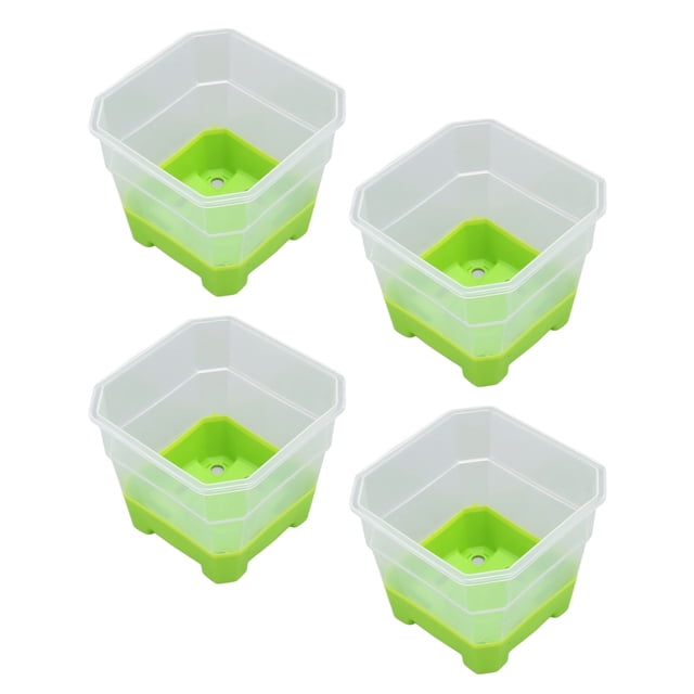 20Pcs Nursery Pots, Plastic Silicone Square Transparent Flower Plant Seed Pot Reusable Seedling Flower Plant Containers Seed Starting Pots