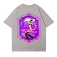 thumbnail image 4 of Hazbin Hotel Casual de la moda de las mujeres de manga corta Impreso Cuello Redondo Pullover Tops Gris/S, 4 of 4