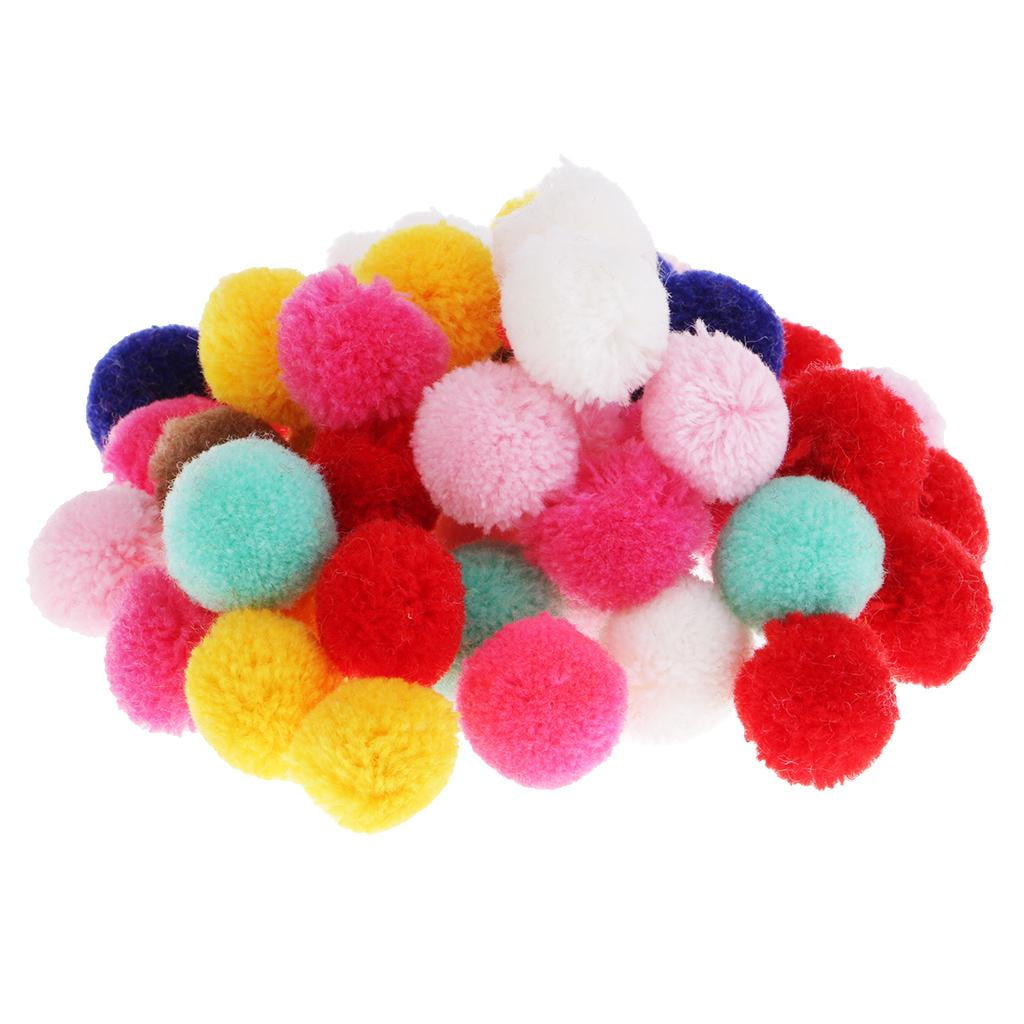 50pcs Yarn Wool Pompoms Balls Bobbles Card Making Decor