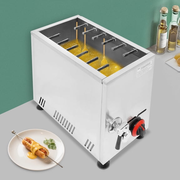 22.83*9.84*18.11 Modern Silver Stainless Steel Commercial Hot Corn Dog Fryer Adjustable Gas Frying Machine