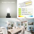 thumbnail image 3 of 3w G9 Led Bulb, 430lm, 40w Halogen Equivalent, Cool White 6000k, 220-240v, Cri>85, Non-dimmable, Energy Saving, Ceramic Base, Standard G9 Base, 6 Pack, 3 of 5
