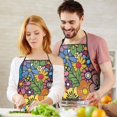 thumbnail image 5 of Pioneer Flower Floral Print Pattern Apron-Garden Aprons for Women with Pockets-Cotton Linen Waterproof Kitchen Cooking Gardening Aprons Adjustable for Kitchen,Cooking,BBQ and Salon 33x27 Inch, 5 of 7