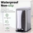 thumbnail image 5 of CL.HPAHKL 5L / 1.3 Gallon Step Trash Can, Stainless Steel Slim Bathroom Trash Bin with Lid & Removable Inner Bucket, Pedal Garbage Can for Kitchen, Bathroom Small Spaces (1, Silver), 5 of 7