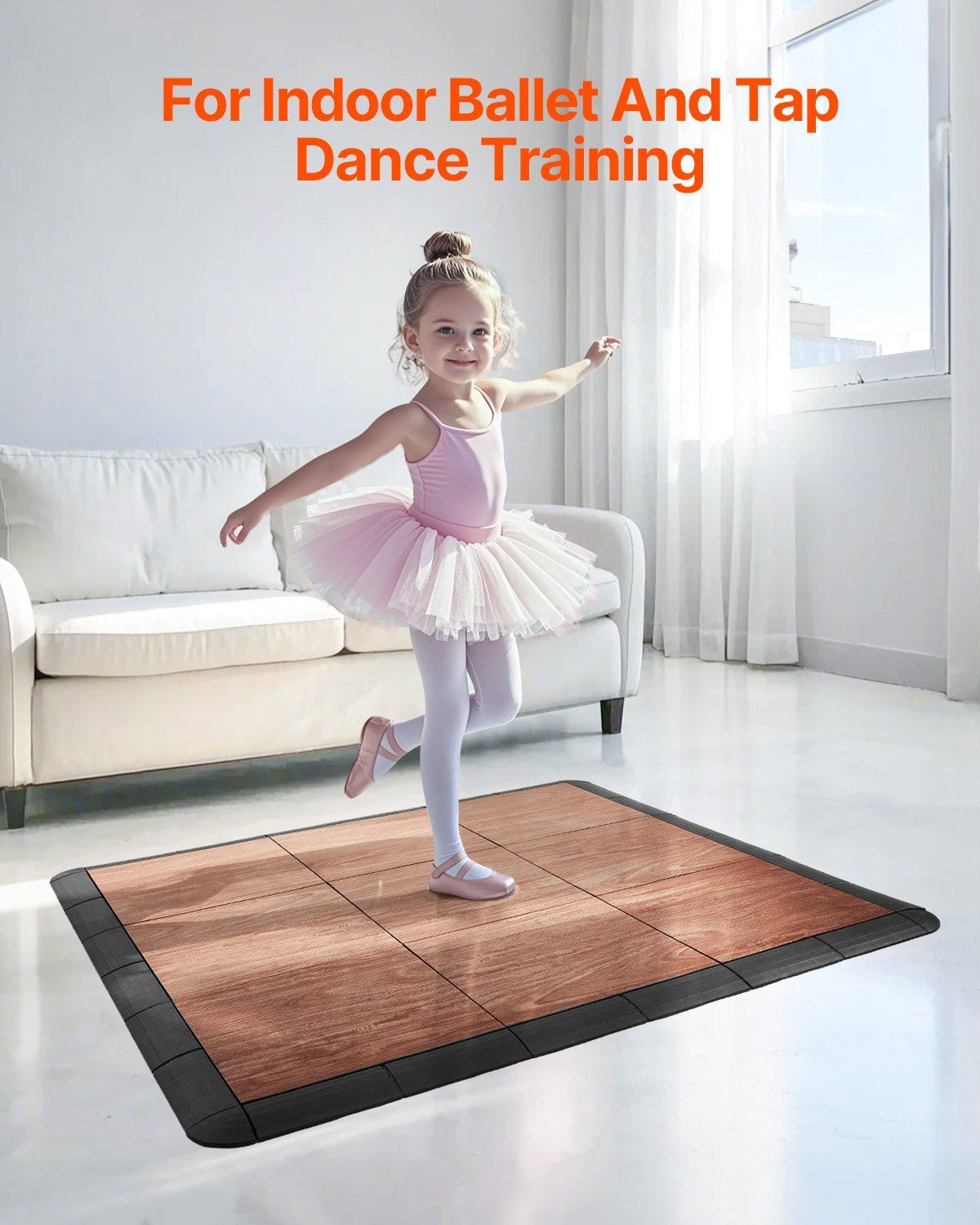 Interlocking Gym Floor Mats (25 Tiles) - 12.4x12.4 Inch Brown PP PVC Puzzle Tiles for Exercise, Dance & Dryland Training