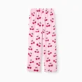 thumbnail image 3 of PatPat Women Plush Pajamas Pants Flannel Pj Bottom Fleece Toasty Warm Casual Cozy Long Sleep Lounge Pants with Pockets Cherry Print, Pink, M, 3 of 10
