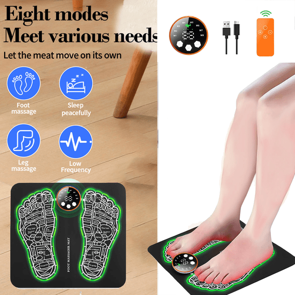 Ibear Remote Control EMS Foot Massage Pad, Portable Foot Massage Pad, Relaxing Massage Muscle