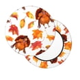 thumbnail image 2 of Fotbe Thanksgiving Turkey Leaves Stool Covers Round,Waterproof Round Bar Stool Covers Bar Chair Covers Washable Stool Cushion Slipcover for 12-14 Inch Chair-12 inch, 2 of 7