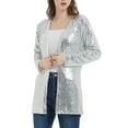 thumbnail image 4 of Women's Sequin Cardigan Top Party Cocktail Outerwear Coat, 4 of 5