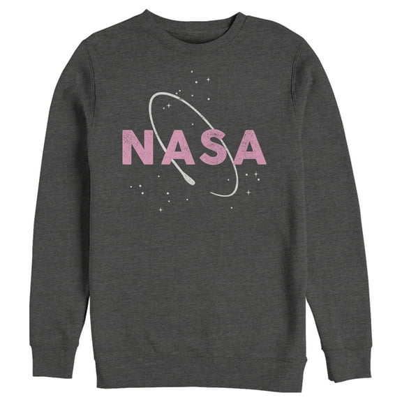 Men's NASA Logo With Space Ring  Sweatshirt Charcoal Heather Medium