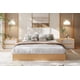 thumbnail image 3 of Minimalist king size wood platform marco de cama without cabecero-slat support no box spring required easy to assemble-orange, 3 of 7