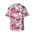thumbnail image 5 of Uemuo Flamingo Pattern Cotton Linen Short Sleeve Shirts,Casual Lightweight Button Down Shirts,Vacation Beach Summer Tops-3X-Large, 5 of 7