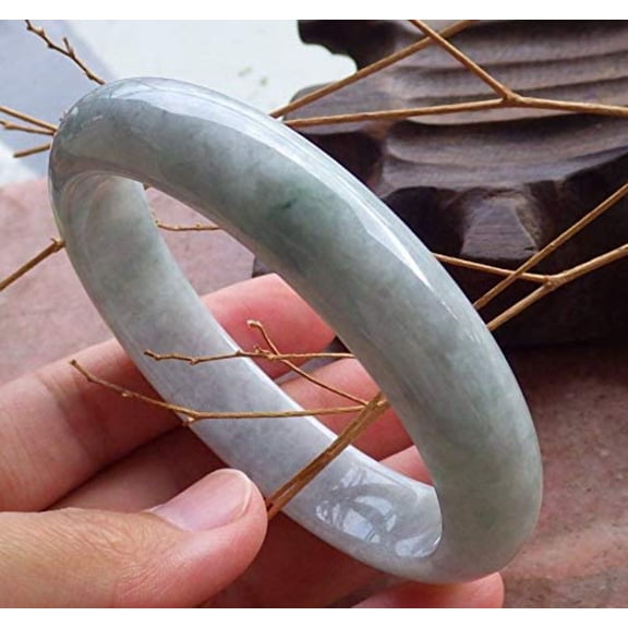 Certified Hand Carved Green Myanmar Burma 100% Natural Grade A JADE Jadeite Bangle Bracelet 58mm