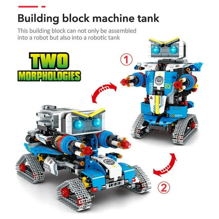 Remote Control Robot Building Toys for Boys Girls, STEM Projects for Kids Ages 8-12, Engineering Learning Educational Coding DIY Building Block Robotics Kit Rechargeable Robot Toy Gifts (796 Pieces)