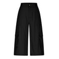 thumbnail image 3 of Cargo Capris for Women Stretch Wide Leg Hiking Pants Lightweight Baggy Cargo Pants with Pockets Womens Sweatpants Tall Woman Sweat Pants Women's Pants Casual plus Size Women Work Pants Business, 3 of 5