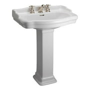 Barclay Stanford 600 Vitreous China Rectangular Pedestal Bathroom Sink with Overflow