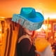 thumbnail image 1 of Sombrero de vaquero Espacial Holográfico azul Yinane con Flecos, 1 of 8