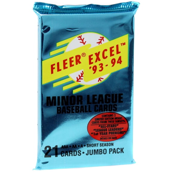 MLB '93-94 Excel Minor League Baseball Trading Card JUMBO Pack [21 Cards]