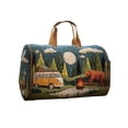 thumbnail image 2 of Quilted Hippie Van Duffle Bag with Adjustable Strap, Medium 18-inch Bohemian Weekender Bag for Travel, Durable Polyester Quilted Carryall for Gym Yoga Dance,V, 2 of 7