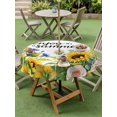 thumbnail image 4 of Outdoor Tablecloth with Umbrella Hole for Patio/Picnic/Party/Camping, Summer Sunflowers Waterproof Table Cloth Round Cover Washable, Pastoral Garden Botanical Florals (Dia 54"), 4 of 8