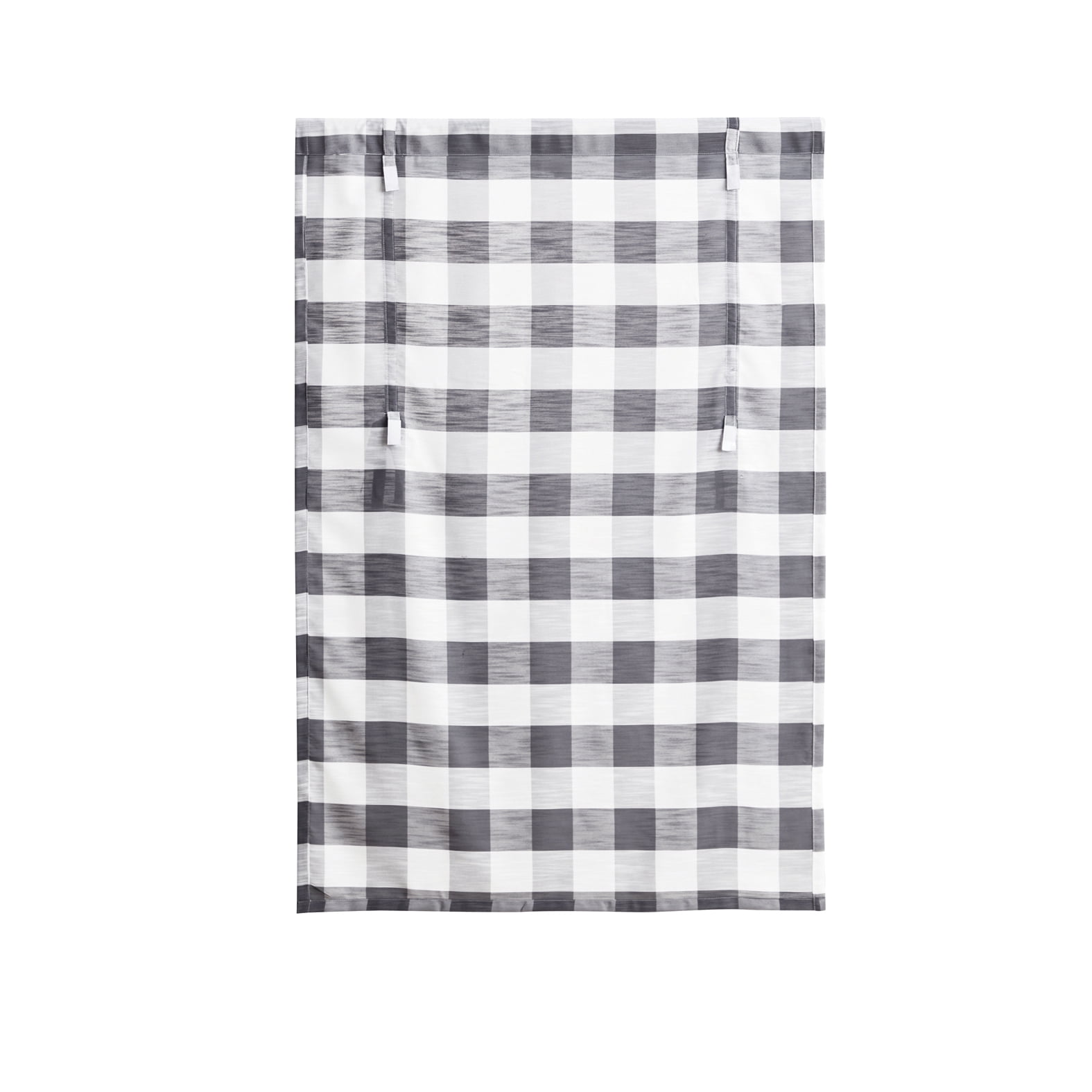 Better Homes & Gardens Balloon Shade Buffalo Check Light Filtering Rod Pocket Single Curtain Panel, Gray/White, 42 x 63