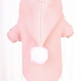 thumbnail image 5 of Solid Color Small Plush Ball Hoodie Dog Clothes Fleece Winter Costume Pet Supply, 5 of 8