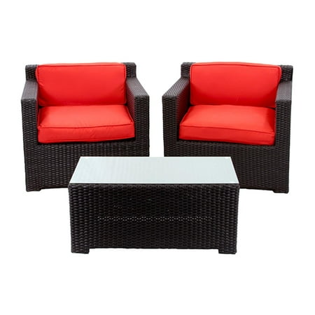 2 Piece Black Resin Wicker Outdoor Patio Furniture Set